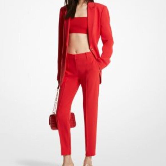 Michael Kors Crepe Red Slim Pants 4 - Picture 5 of 16